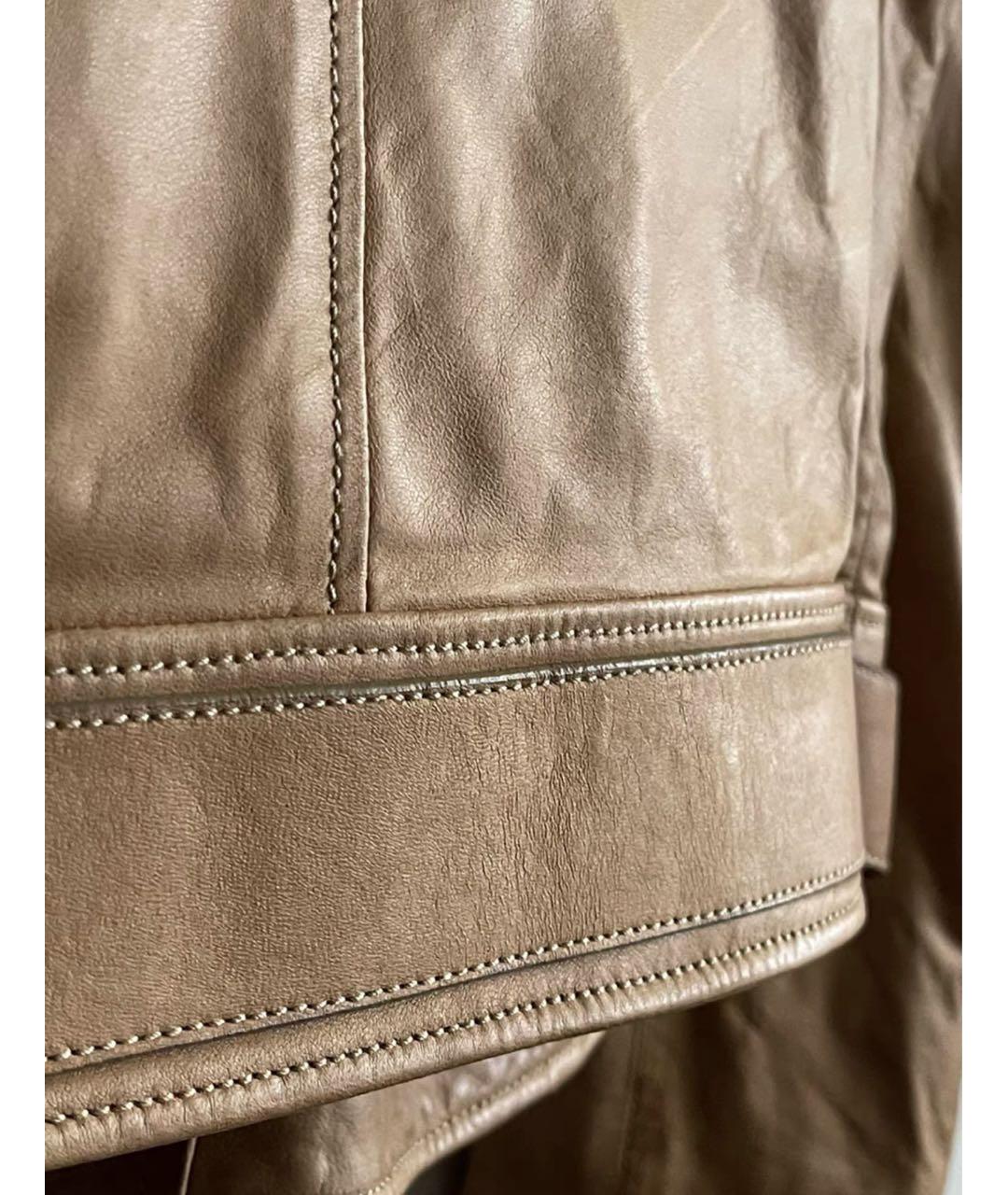 BOTTEGA VENETA Коричневая кожаная куртка, фото 5