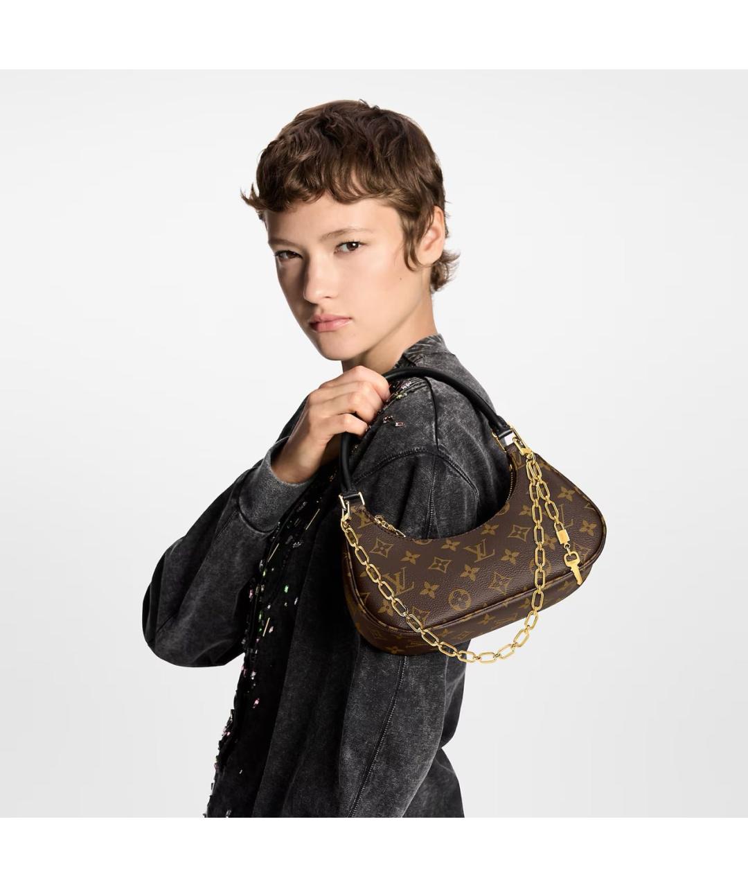LOUIS VUITTON Коричневая сумка с короткими ручками, фото 4
