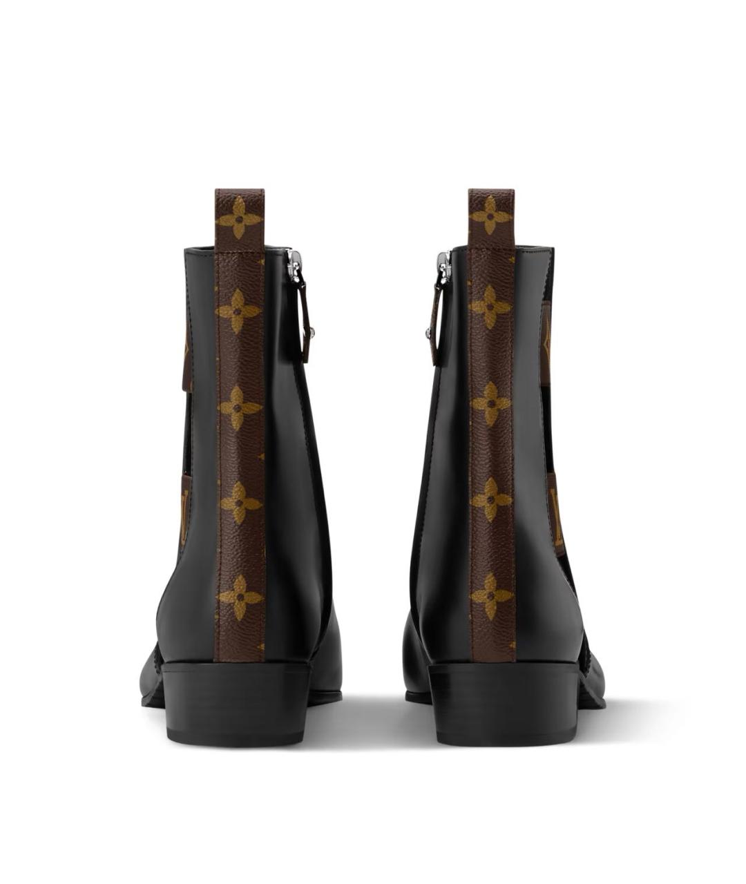 LOUIS VUITTON Черные кожаные ботинки, фото 4
