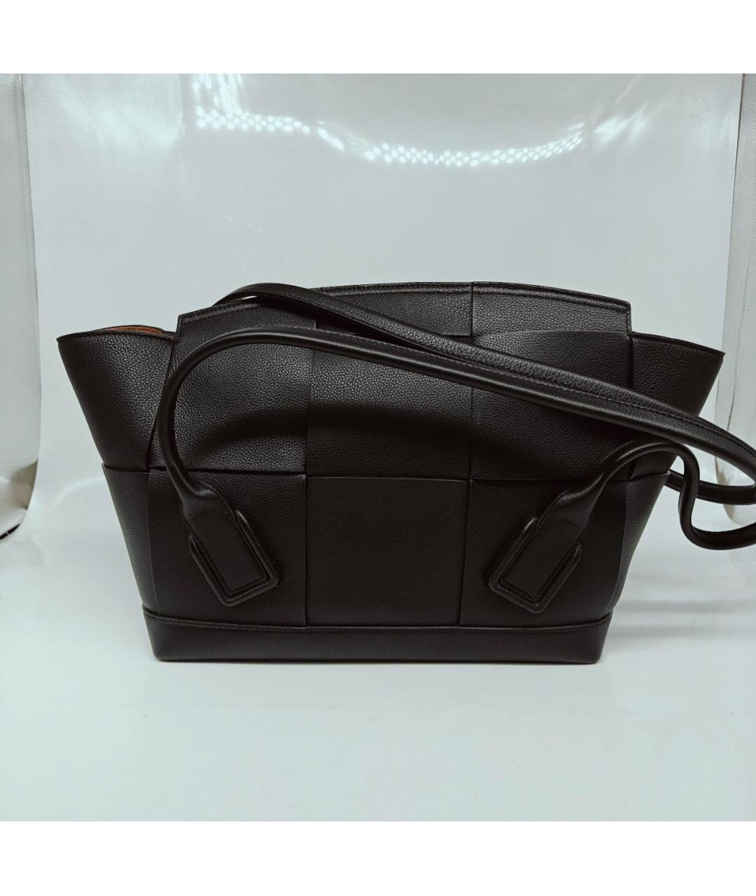 BOTTEGA VENETA Черная кожаная сумка тоут, фото 5