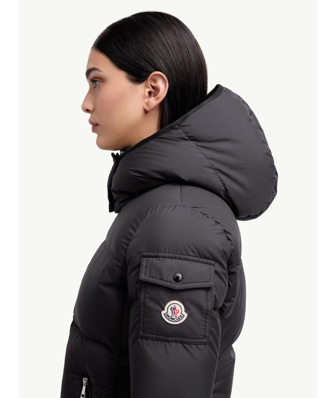 MONCLER Черная полиэстеровая куртка, фото 7