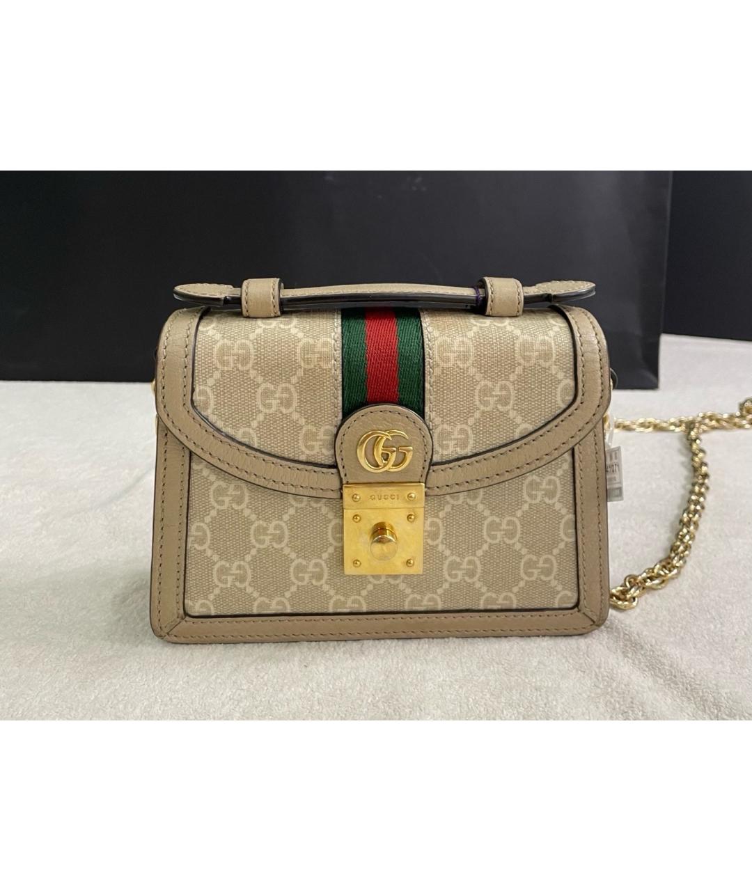 GUCCI Бежевая сумка с короткими ручками, фото 2