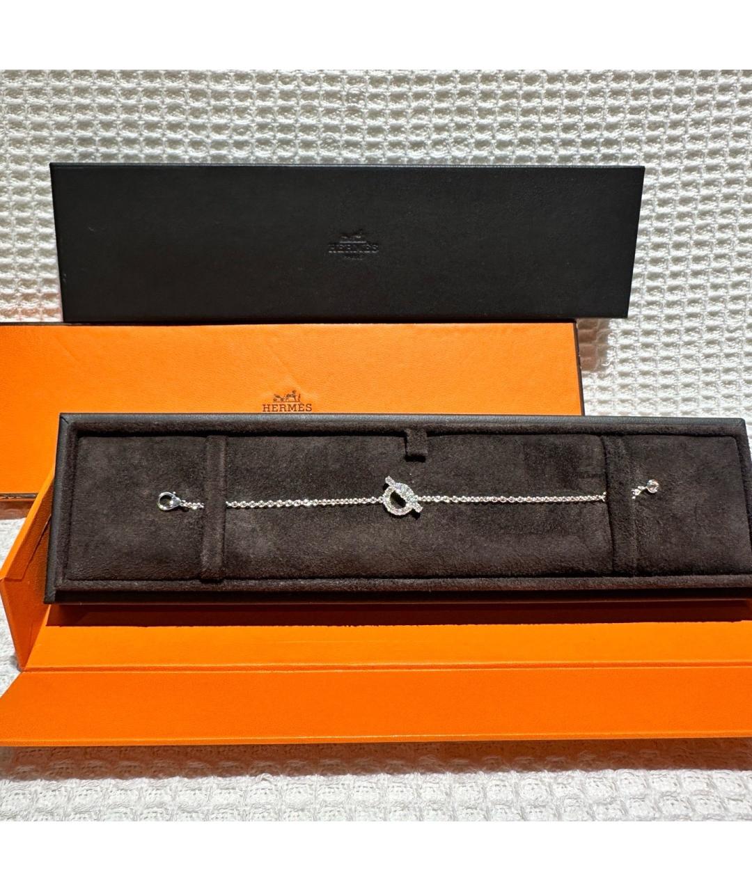 HERMES Серебрянный браслет из белого золота, фото 3