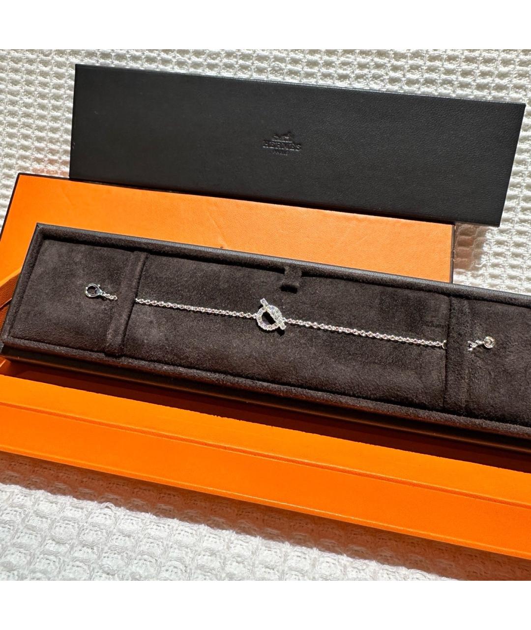 HERMES Серебрянный браслет из белого золота, фото 2