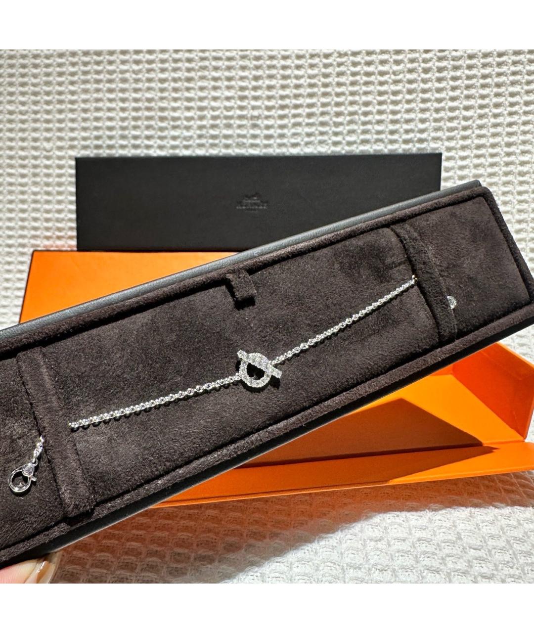 HERMES Серебрянный браслет из белого золота, фото 8