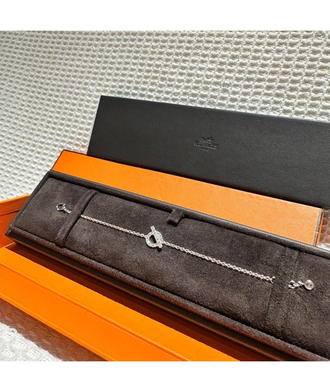 HERMES Серебрянный браслет из белого золота, фото 9