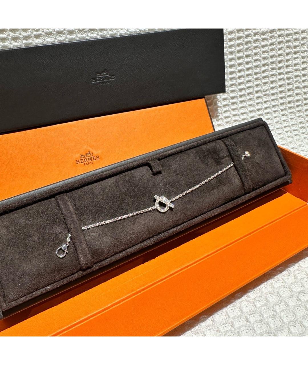HERMES Серебрянный браслет из белого золота, фото 5