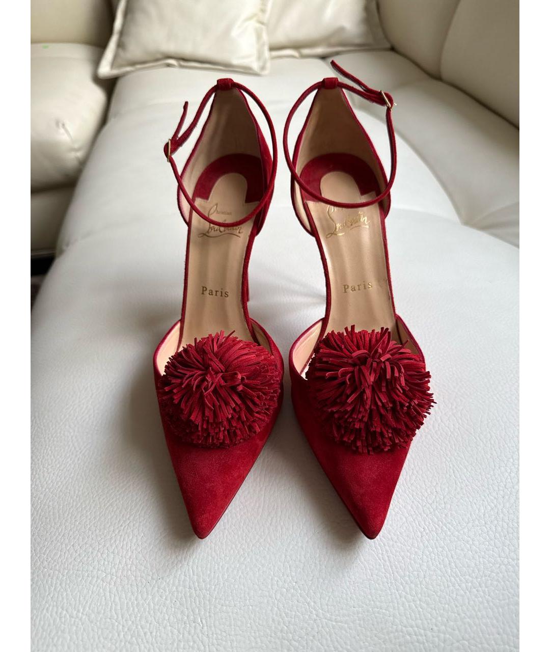 CHRISTIAN LOUBOUTIN Красные замшевые туфли, фото 2
