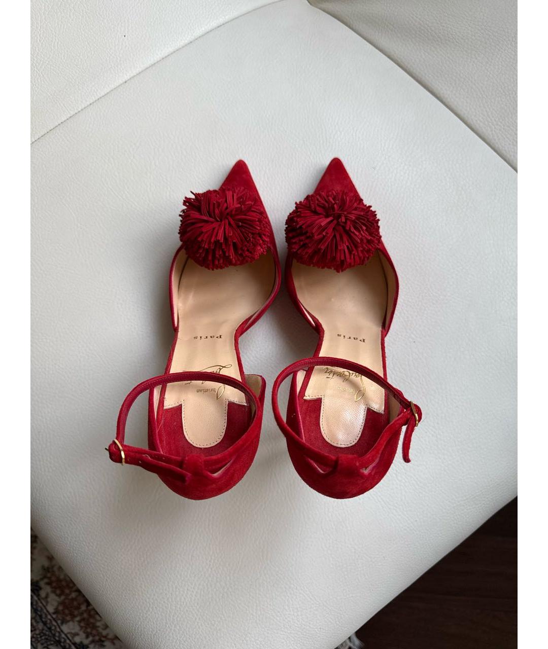 CHRISTIAN LOUBOUTIN Красные замшевые туфли, фото 3