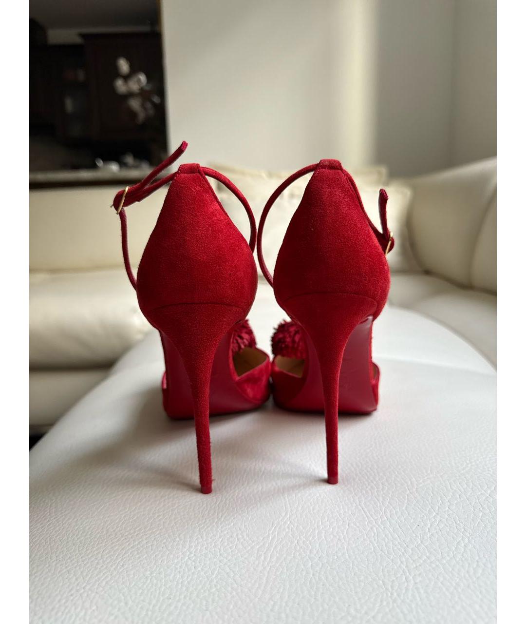 CHRISTIAN LOUBOUTIN Красные замшевые туфли, фото 4