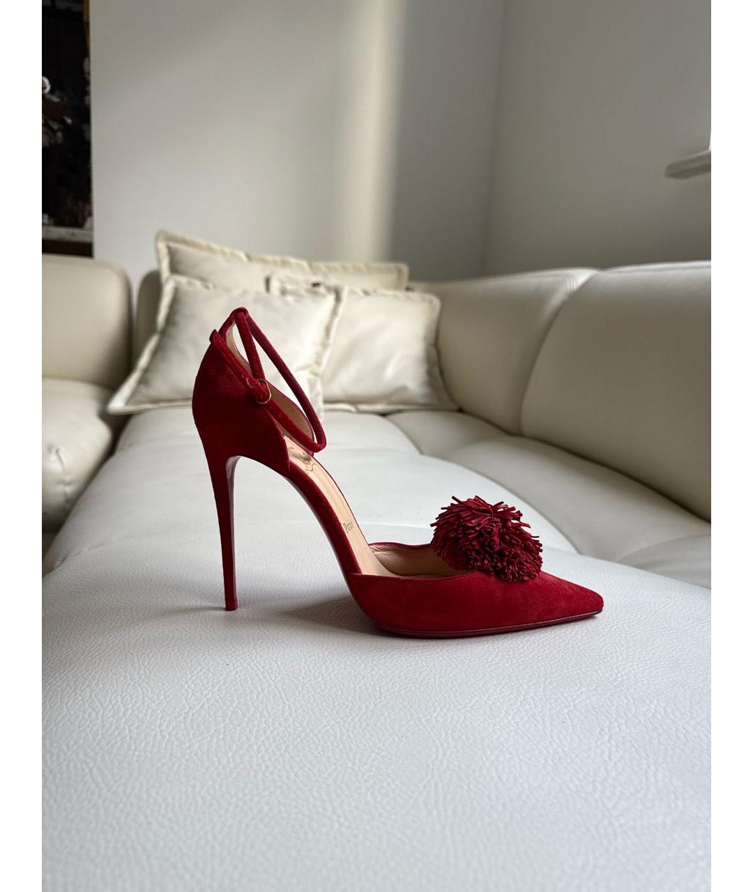 CHRISTIAN LOUBOUTIN Красные замшевые туфли, фото 5