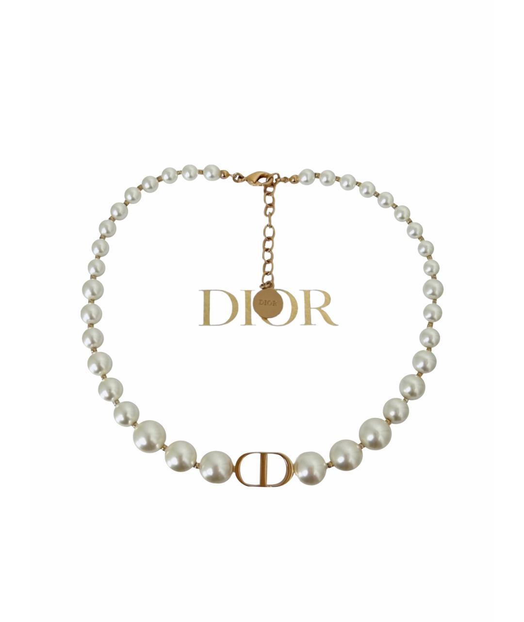 CHRISTIAN DIOR Серебряное жемчужное колье, фото 1
