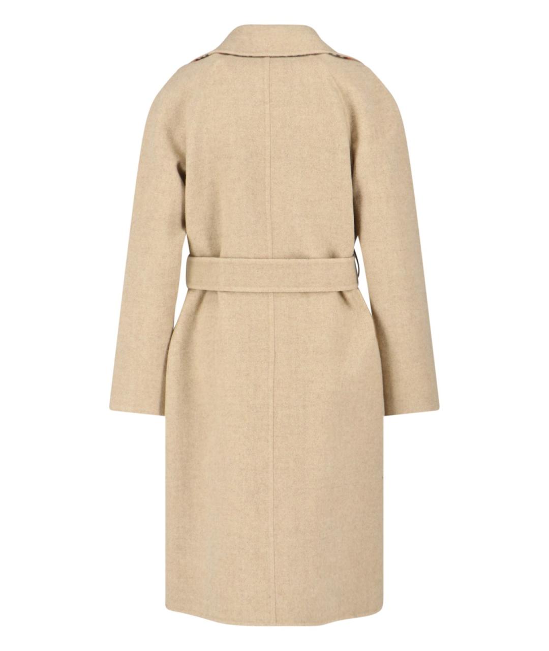 BURBERRY Бежевое шерстяное пальто, фото 4