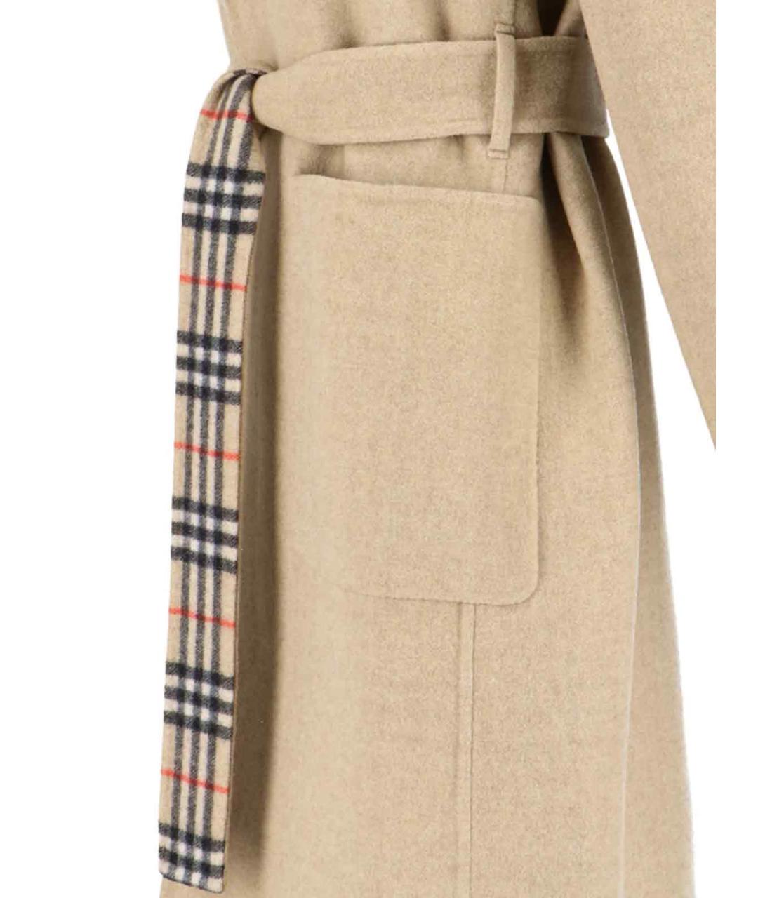 BURBERRY Бежевое шерстяное пальто, фото 2