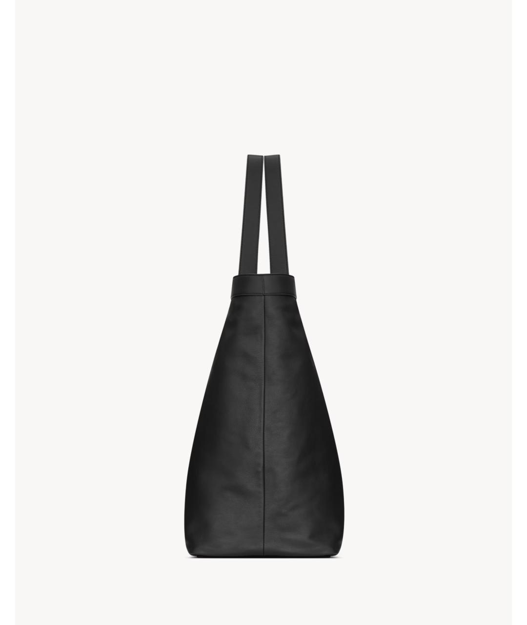 SAINT LAURENT Черная кожаная сумка тоут, фото 3