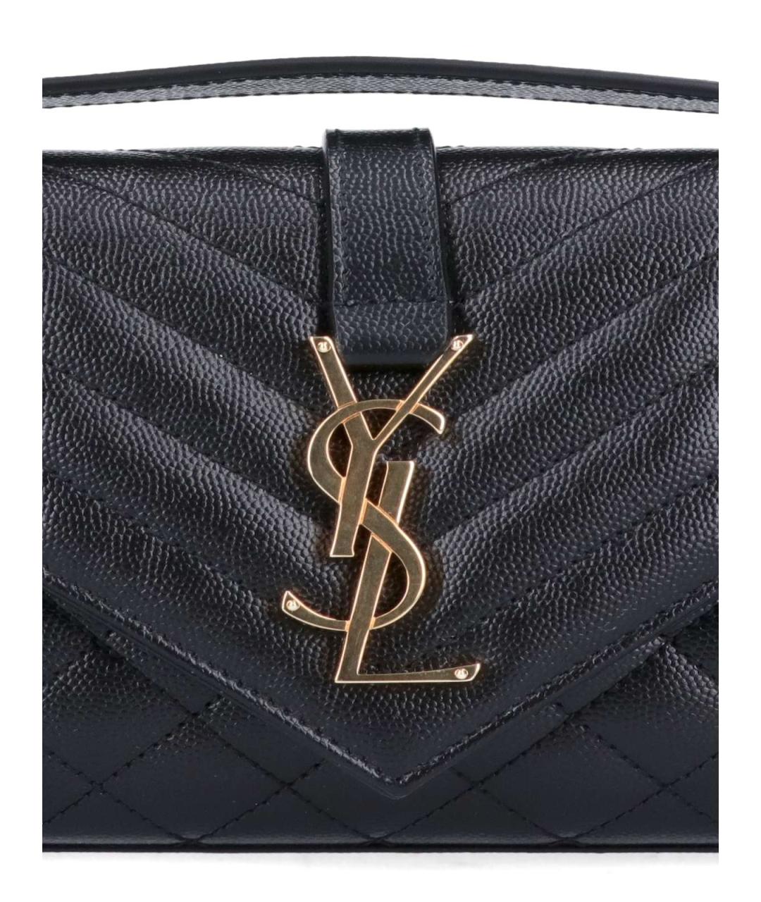 SAINT LAURENT Черная кожаная сумка через плечо, фото 4