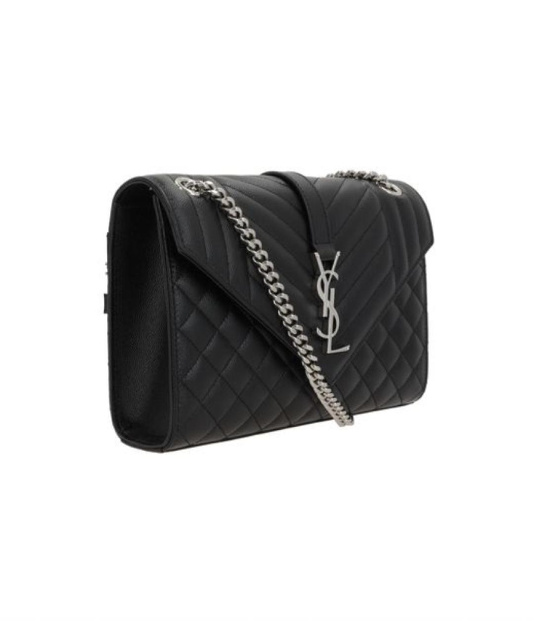SAINT LAURENT Черная кожаная сумка через плечо, фото 3
