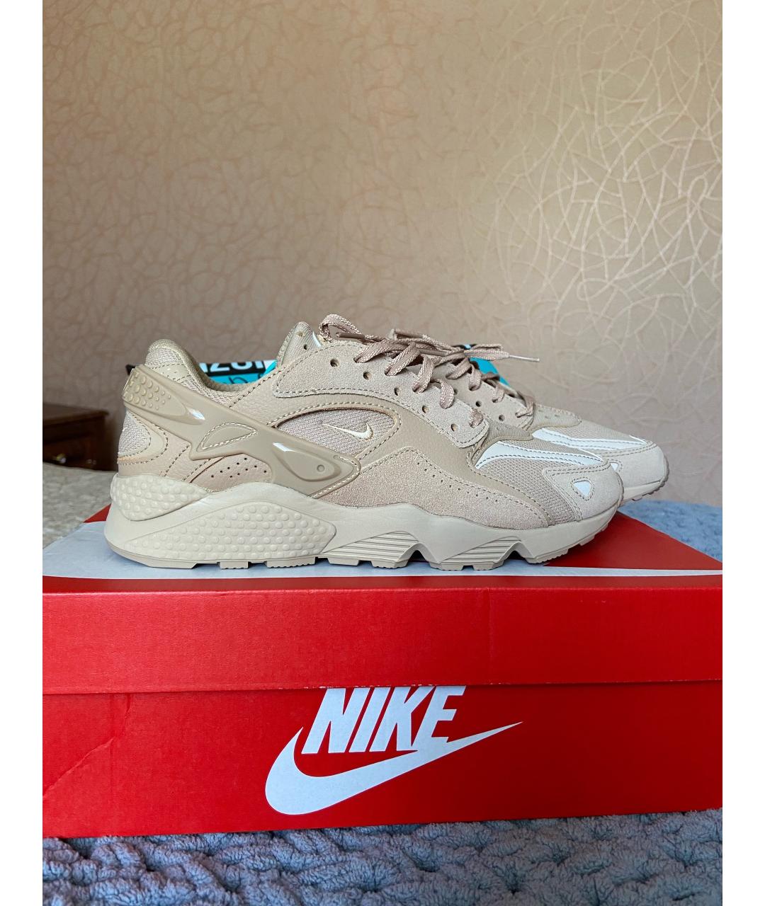 NIKE Бежевые кожаные кроссовки, фото 6