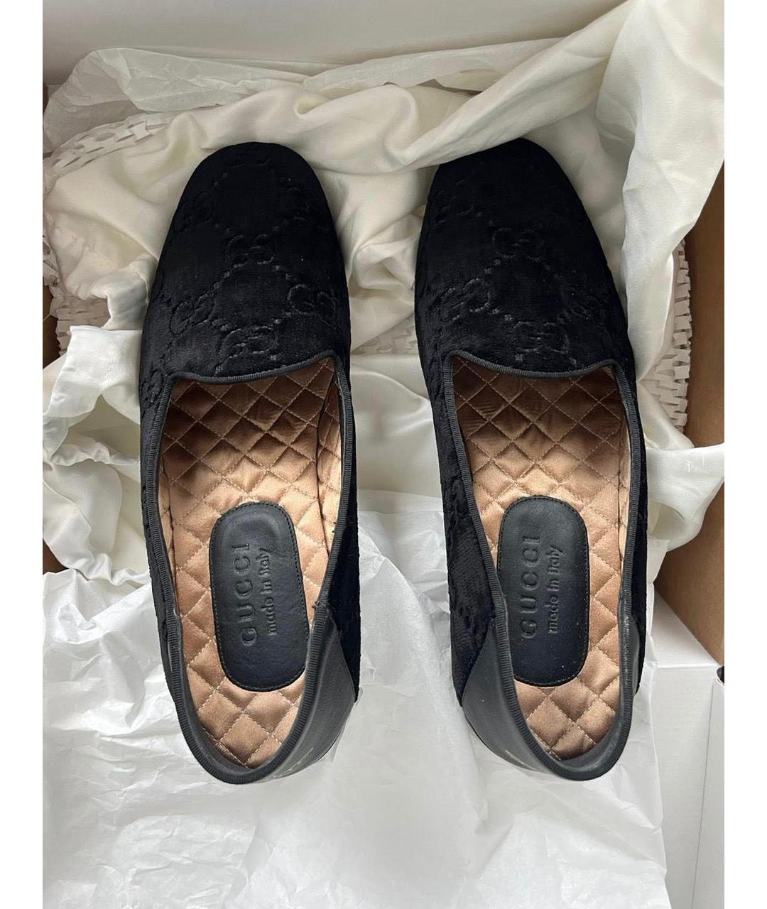 GUCCI Черные бархатные лоферы, фото 3