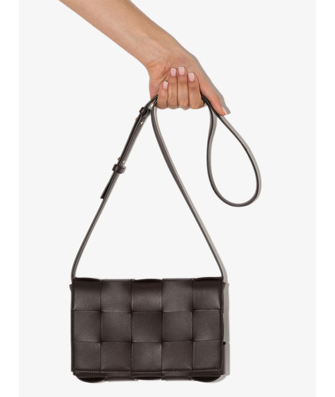 BOTTEGA VENETA Коричневая кожаная сумка через плечо, фото 5