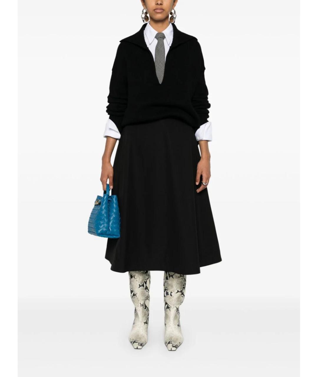 BOTTEGA VENETA Черная юбка миди, фото 3