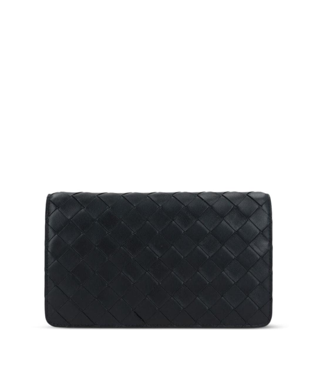 BOTTEGA VENETA Черный кожаный кошелек, фото 1