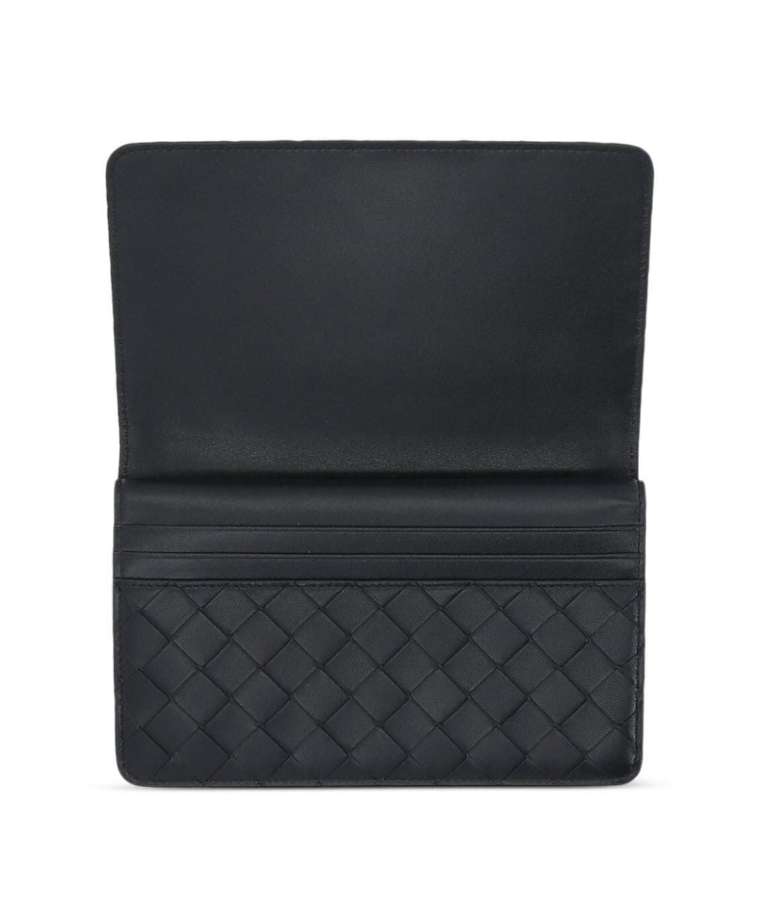 BOTTEGA VENETA Черный кожаный кошелек, фото 2