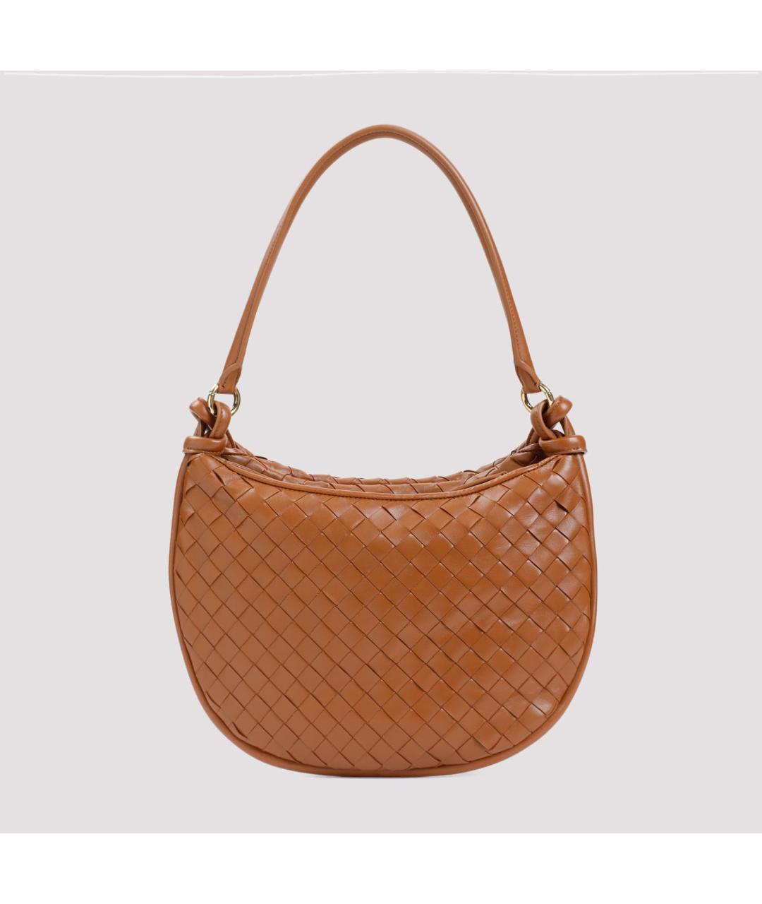 BOTTEGA VENETA Коричневая кожаная сумка с короткими ручками, фото 2