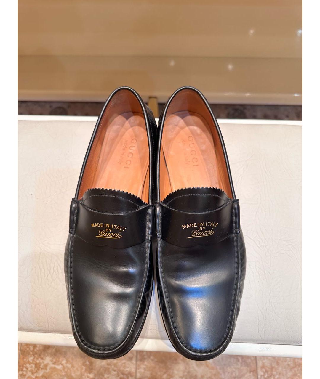 GUCCI Черные кожаные лоферы, фото 6