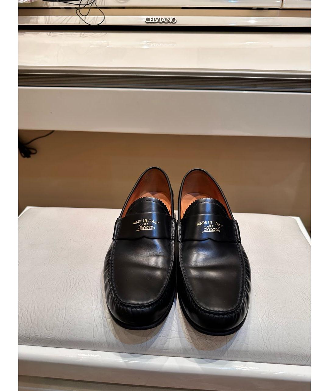 GUCCI Черные кожаные лоферы, фото 3