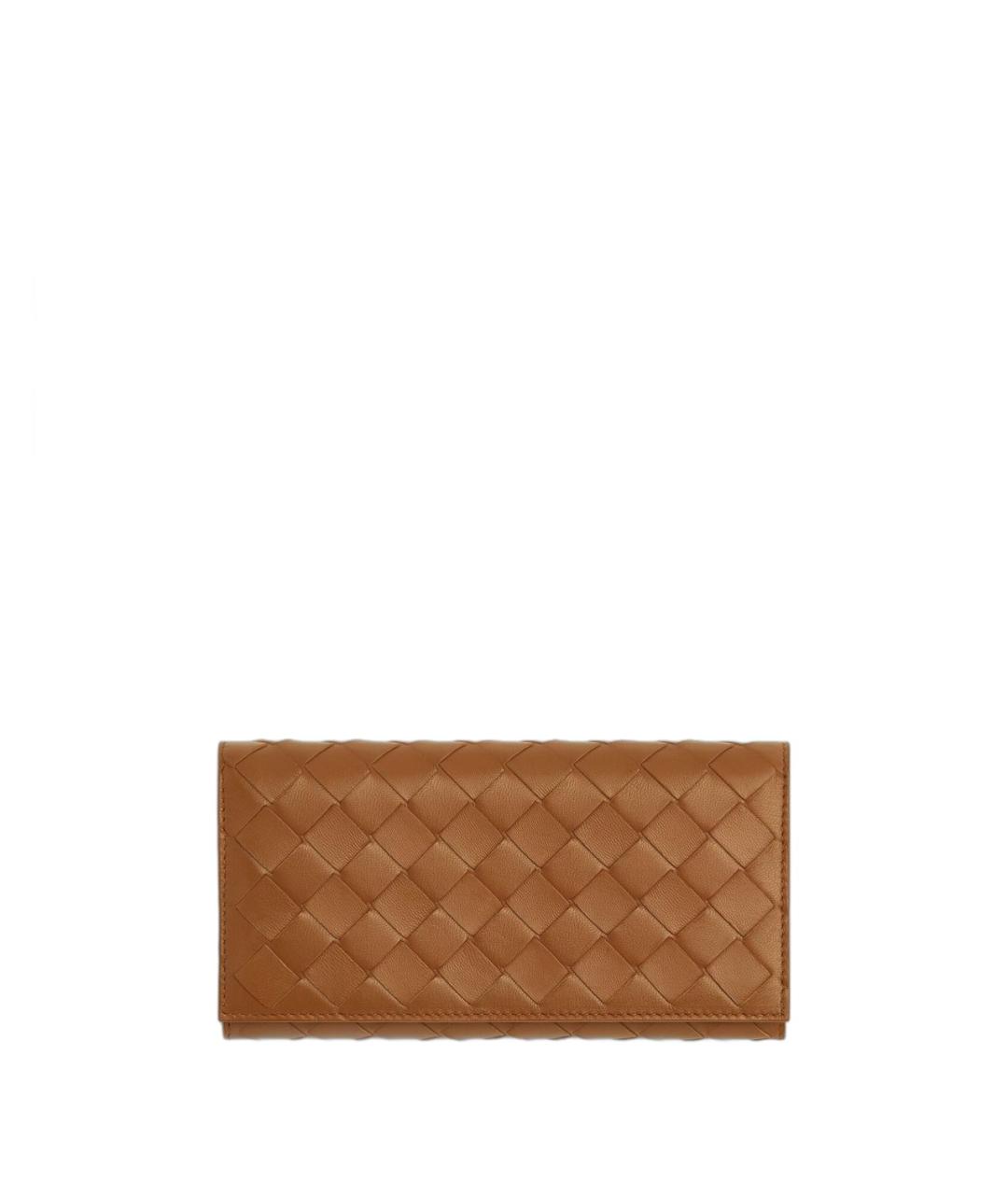 BOTTEGA VENETA Коричневый кожаный кошелек, фото 1