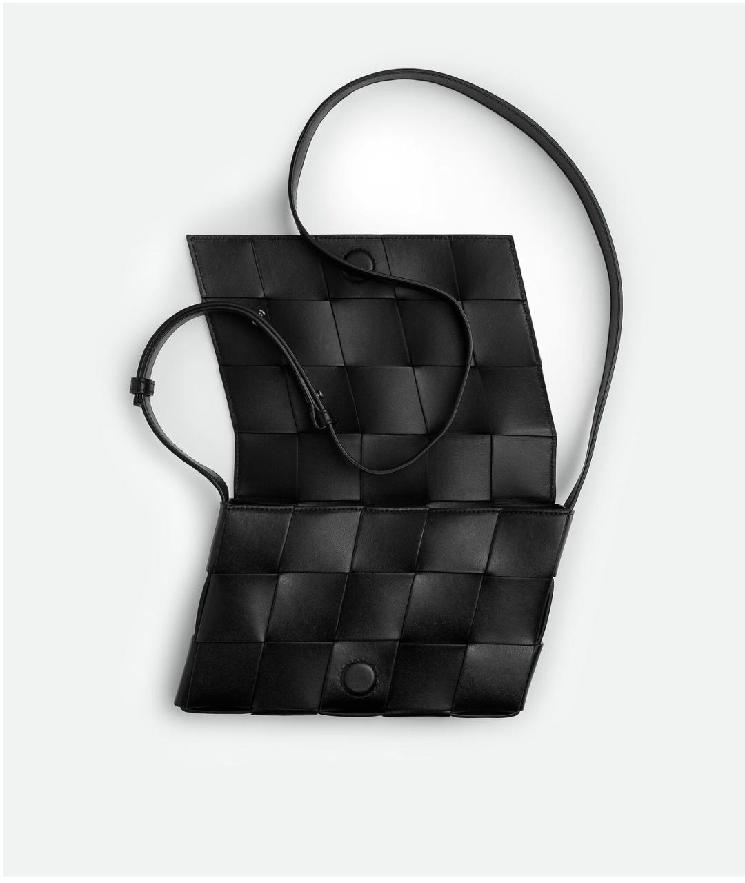 BOTTEGA VENETA Черная кожаная сумка на плечо, фото 3