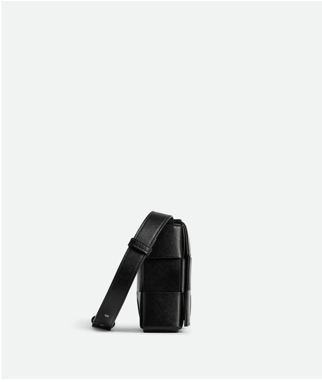 BOTTEGA VENETA Черная кожаная сумка на плечо, фото 2