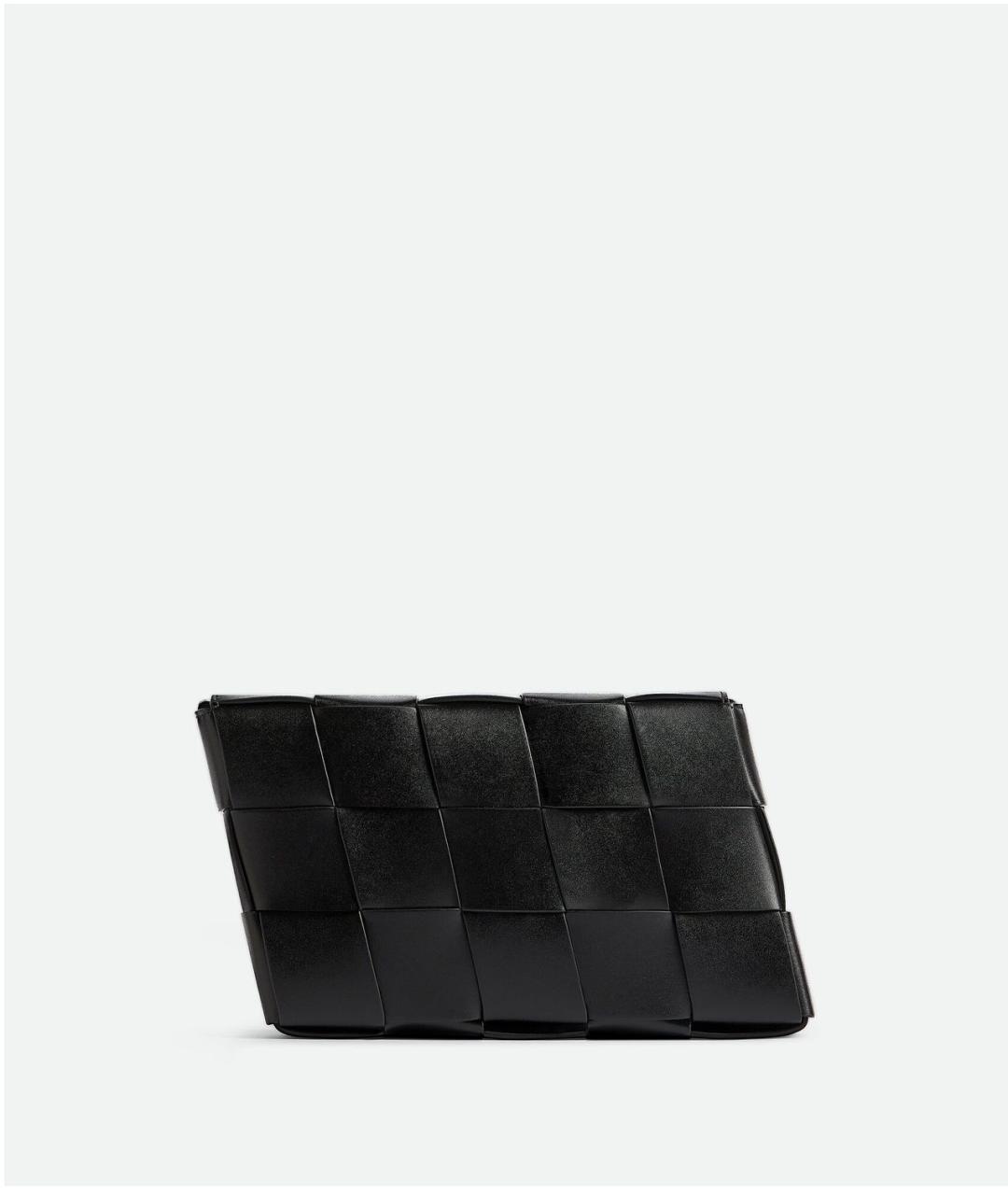 BOTTEGA VENETA Черная кожаная сумка на плечо, фото 4