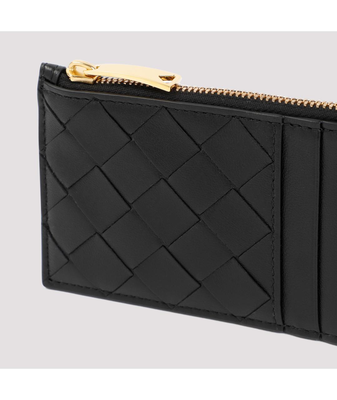 BOTTEGA VENETA Черный кожаный кардхолдер, фото 3