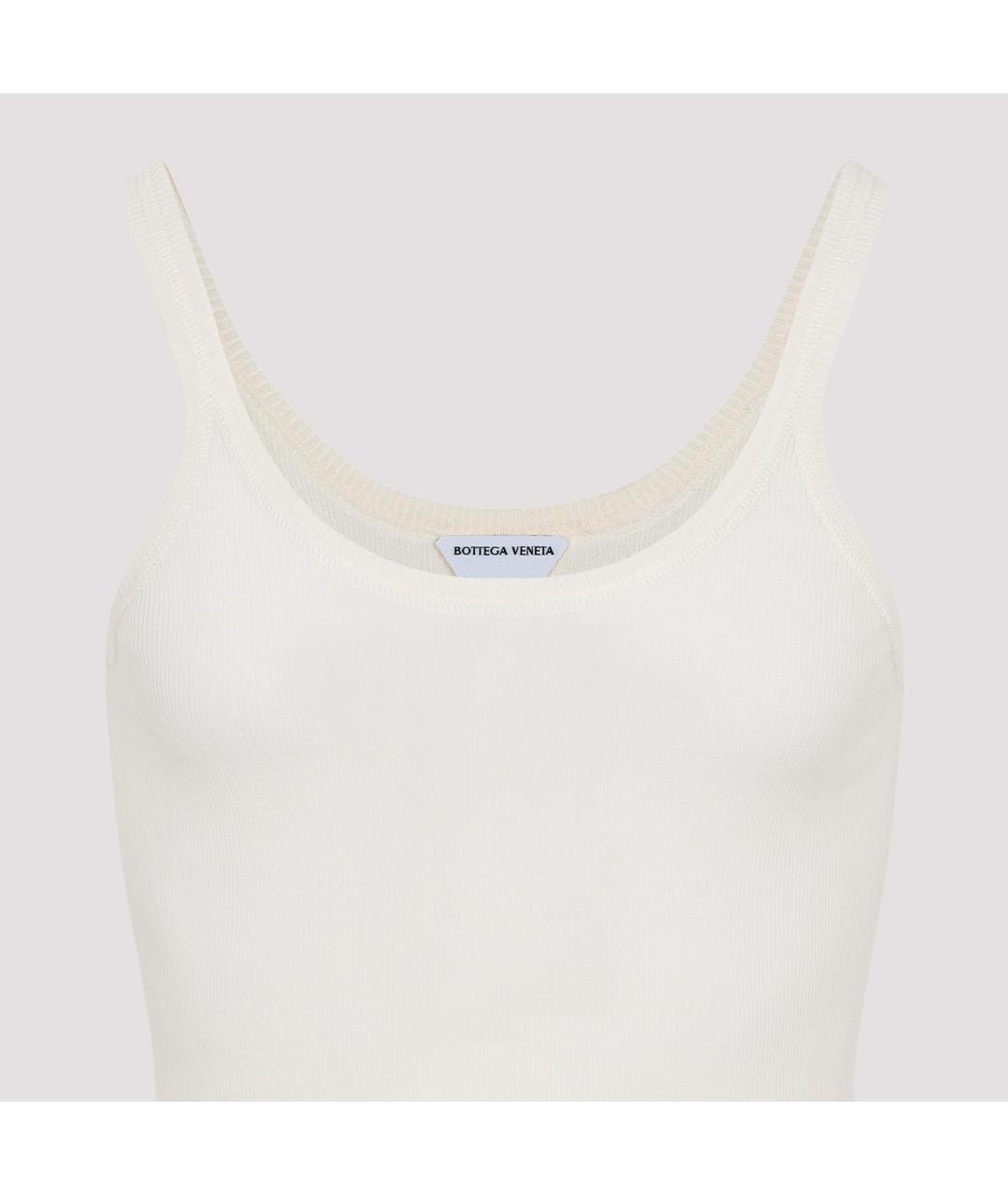BOTTEGA VENETA Белая хлопковая майка, фото 3