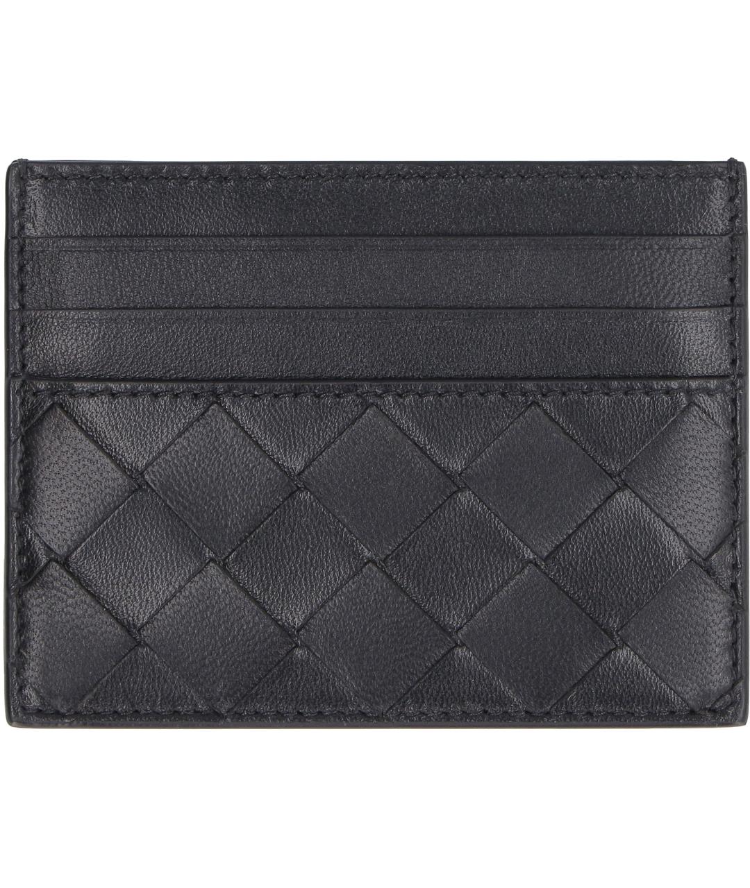 BOTTEGA VENETA Черный кожаный кардхолдер, фото 2