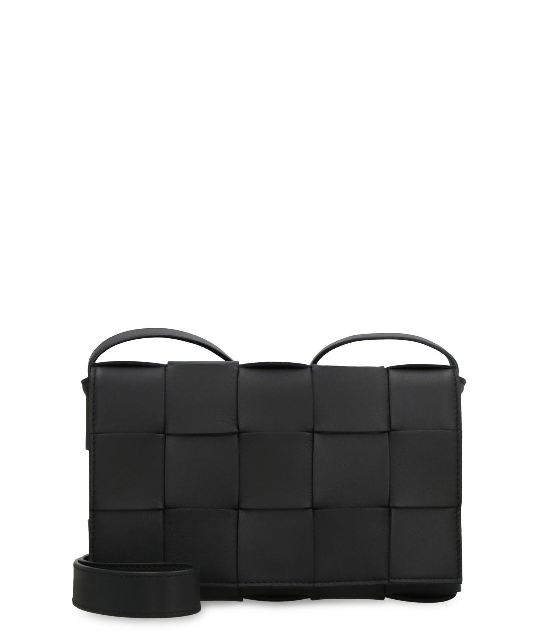 BOTTEGA VENETA Черная кожаная сумка через плечо, фото 1