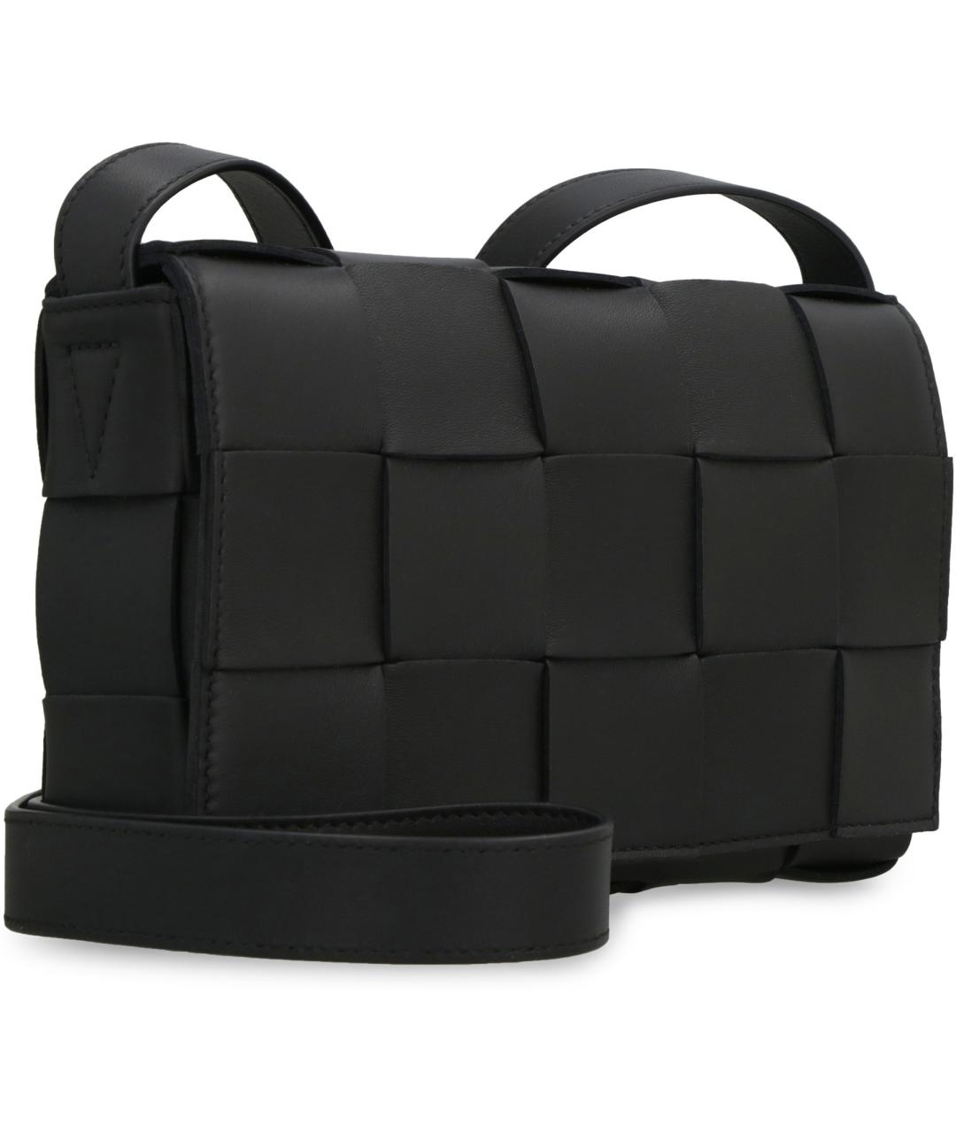 BOTTEGA VENETA Черная кожаная сумка через плечо, фото 3
