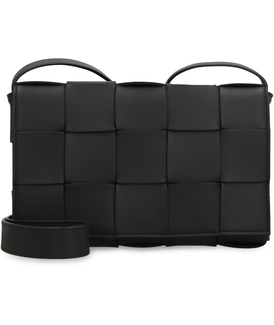 BOTTEGA VENETA Черная кожаная сумка через плечо, фото 2