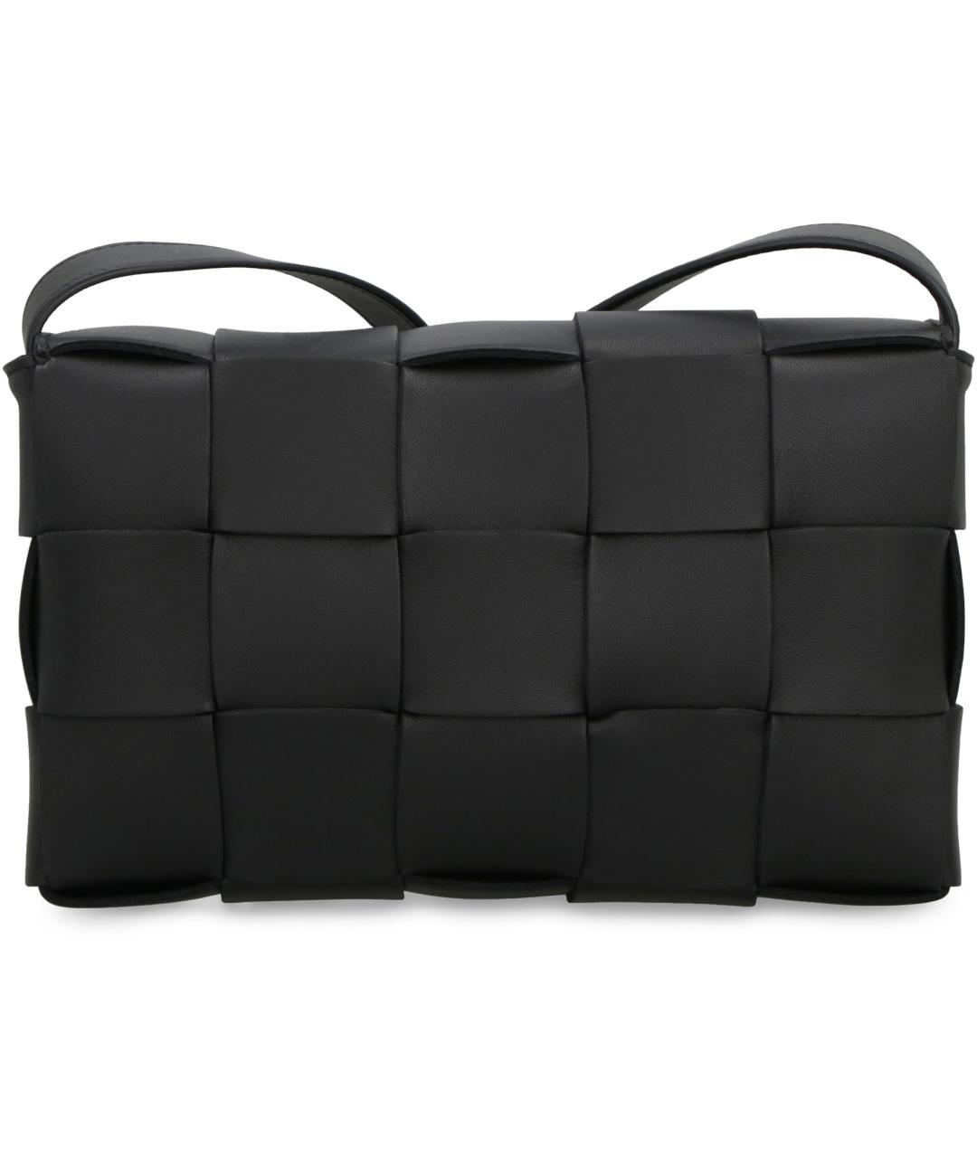 BOTTEGA VENETA Черная кожаная сумка через плечо, фото 4