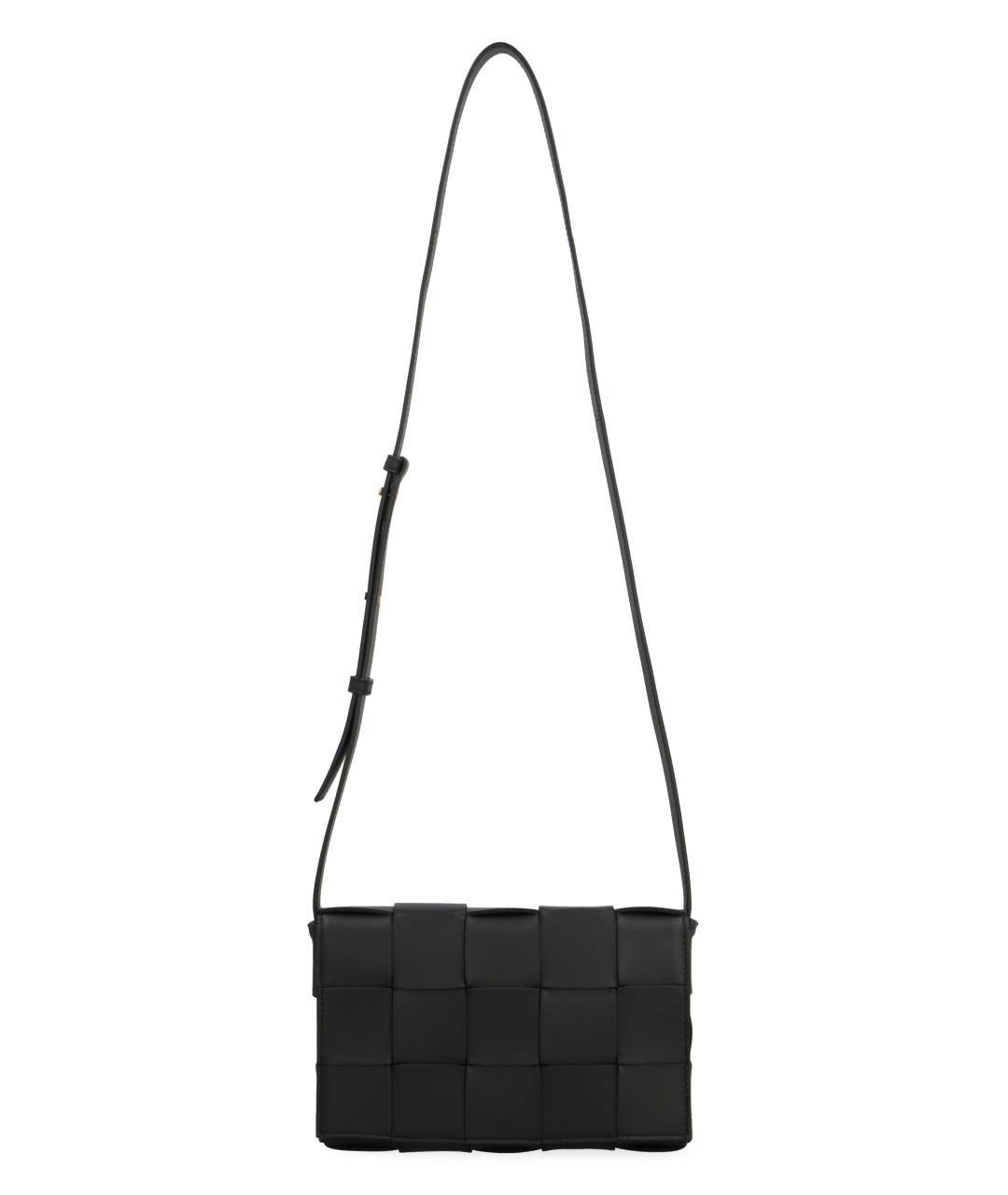 BOTTEGA VENETA Черная кожаная сумка через плечо, фото 5