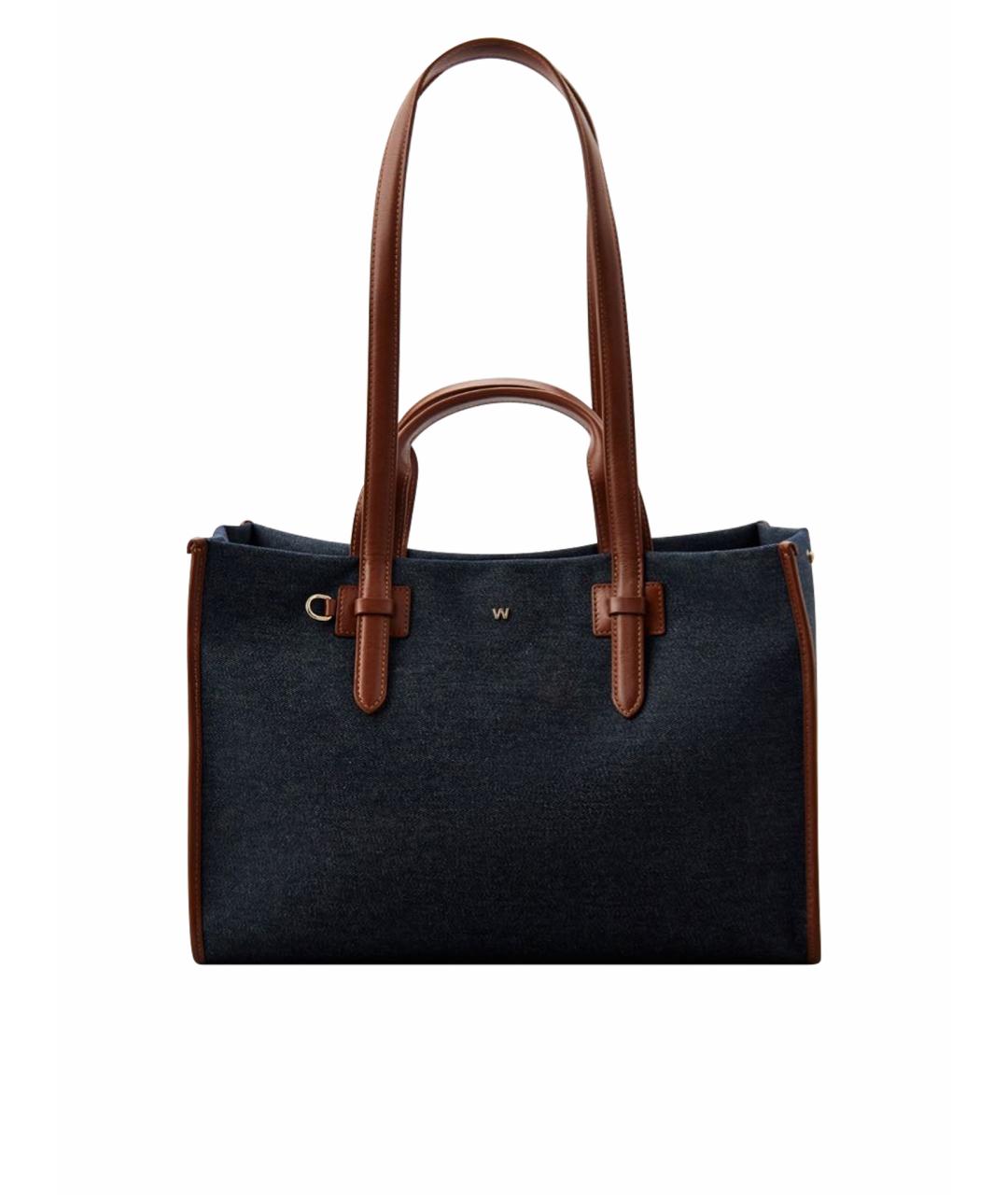 WEEKEND MAX MARA Темно-синяя сумка тоут, фото 1