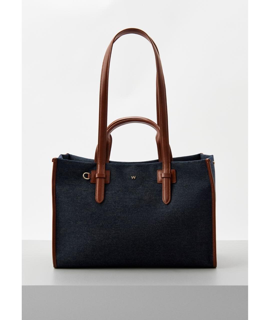 WEEKEND MAX MARA Темно-синяя сумка тоут, фото 6
