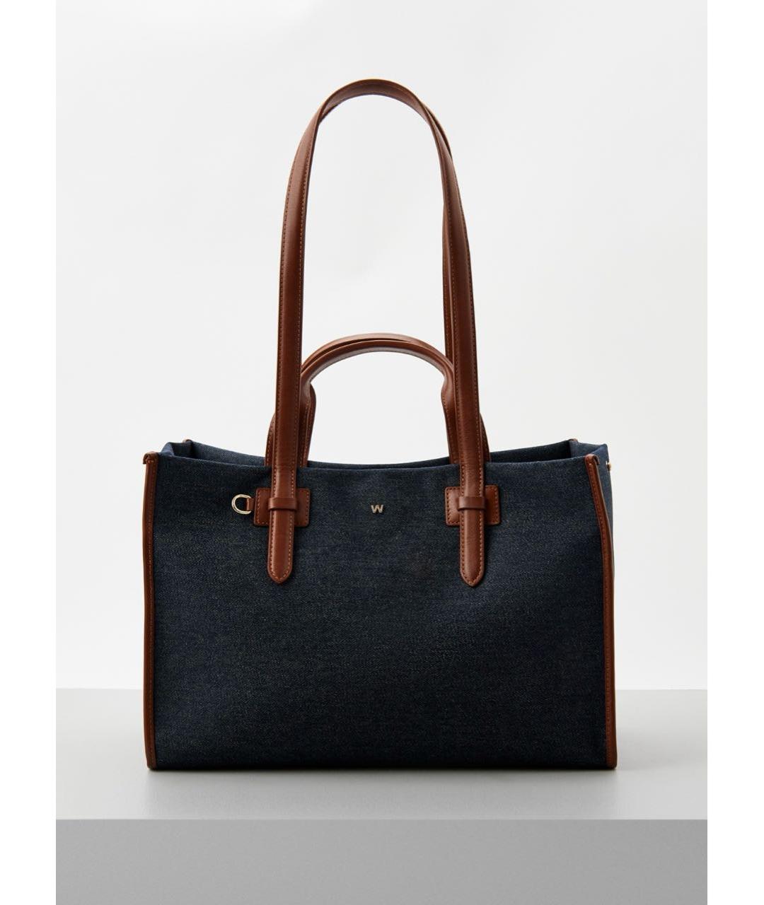 WEEKEND MAX MARA Темно-синяя сумка тоут, фото 5