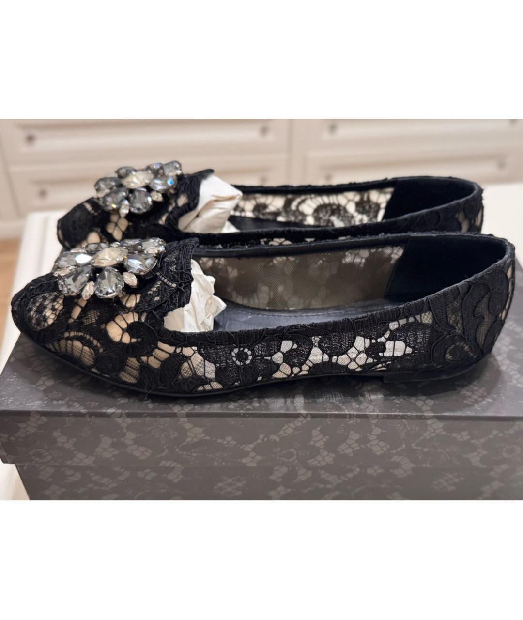 DOLCE&GABBANA Черные текстильные балетки, фото 5