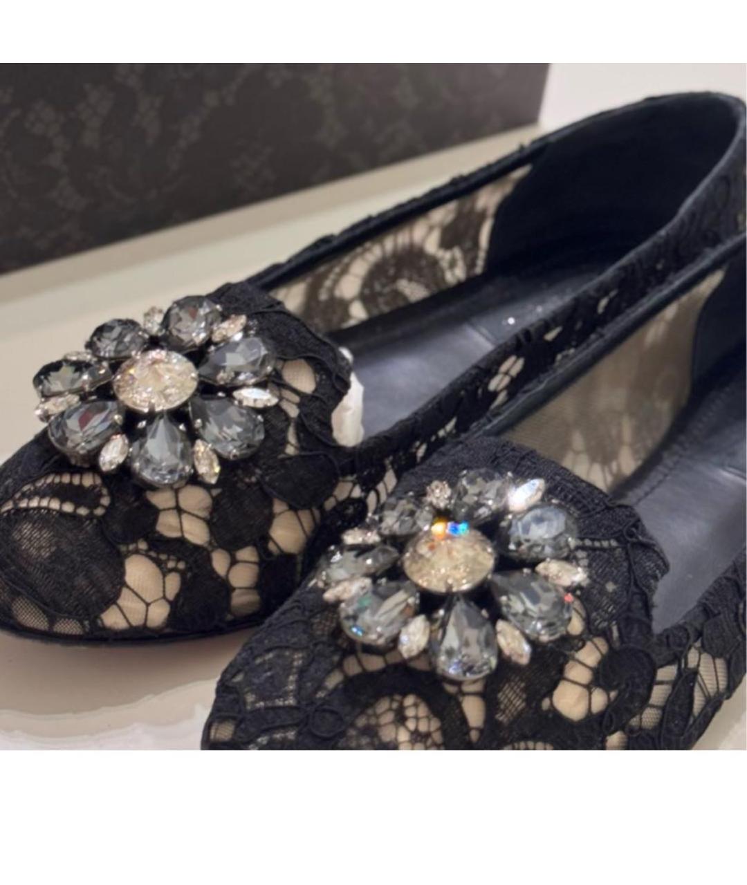 DOLCE&GABBANA Черные текстильные балетки, фото 2