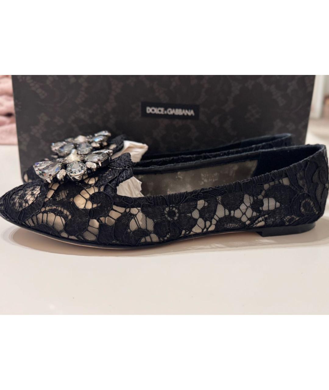 DOLCE&GABBANA Черные текстильные балетки, фото 4