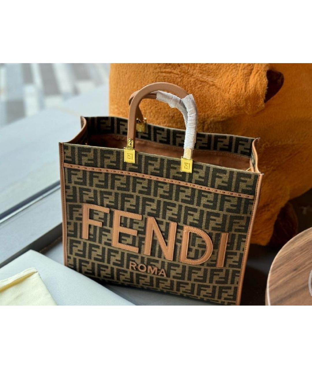 FENDI Кожаная сумка тоут, фото 5