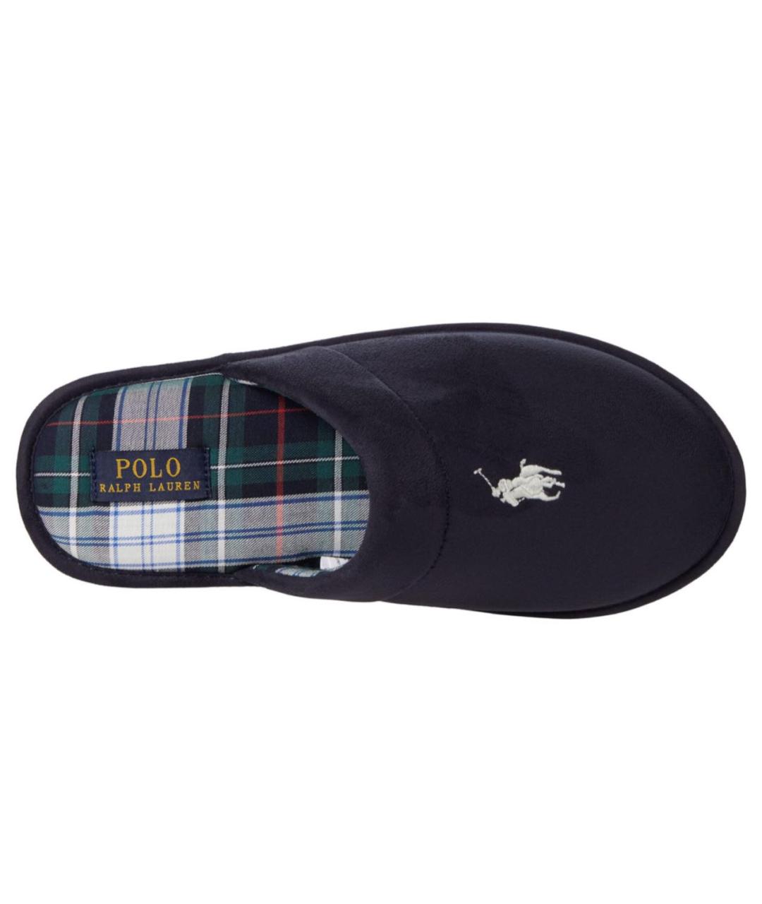 POLO RALPH LAUREN Темно-синие текстильные мюли, фото 2